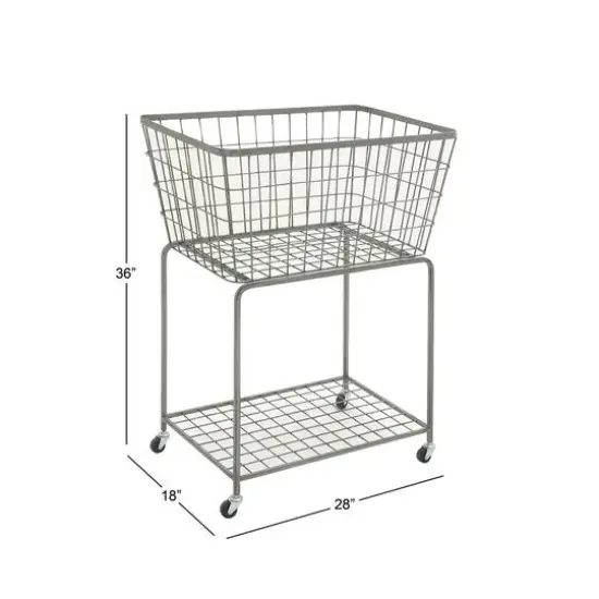 Gray Industrial Metal Storage Cart {6}