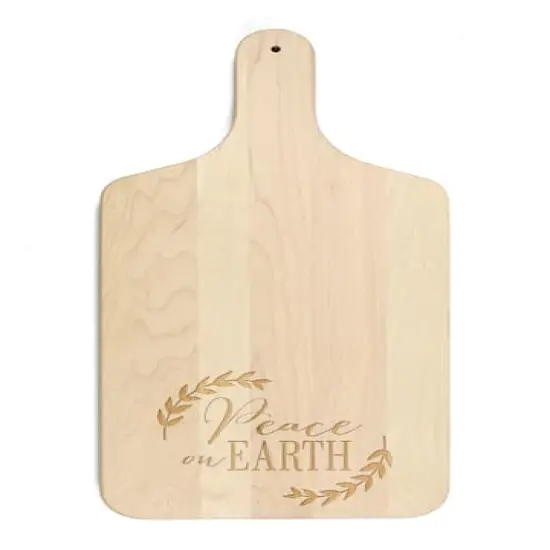 17" Peace on Earth Maple Paddle Cutting Board {1}