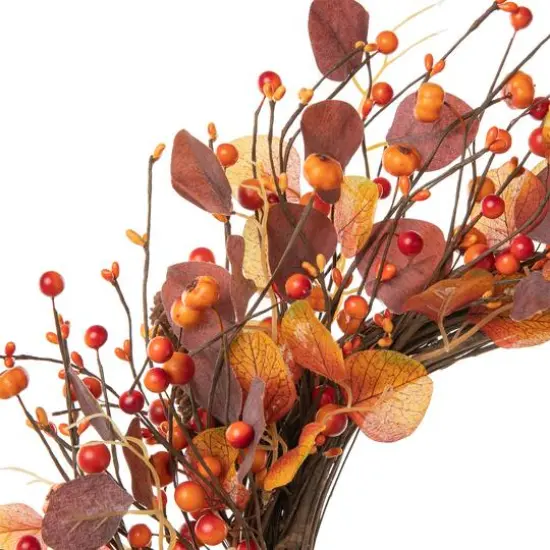 Glitzhome&reg; 22" Fall Eucalyptus Berry Wreath {14}