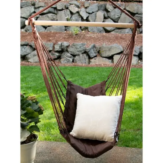 Espresso Cotton Padded Swing Chair, 40" x 55" {7}