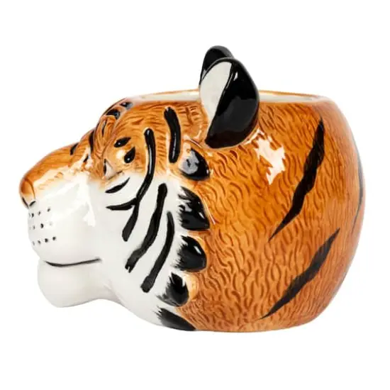 Hello Honey&reg; 6" Round Ceramic Tiger Head Planter {11}