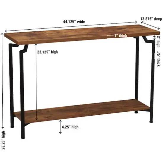 Household Essentials Crown Console 23" 2-Tier Console Table Brown {6}