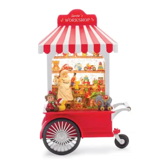10.75" LED Snow Globe Santa's Workshop Stand {1}