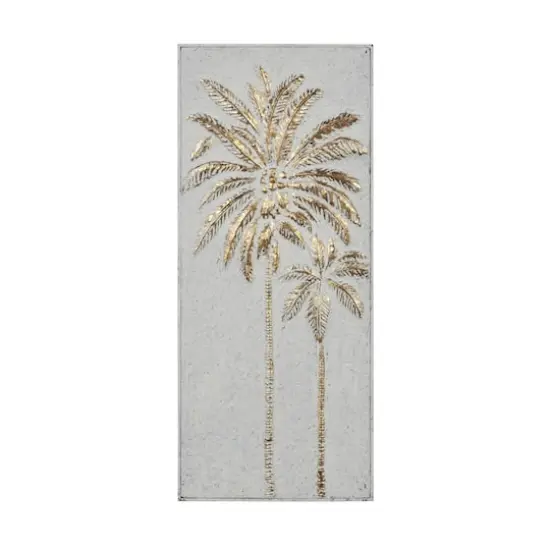 33" Gold Iron Coastal Palm Trees Wall D&eacute;cor {1}