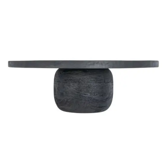 Hello Honey&reg; 15" Black Round Mango Wood Pedestal {6}