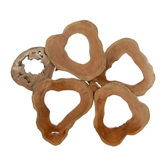 Brown Teak Wood Rustic Wall Decor 37" x 42" x 4" {1}