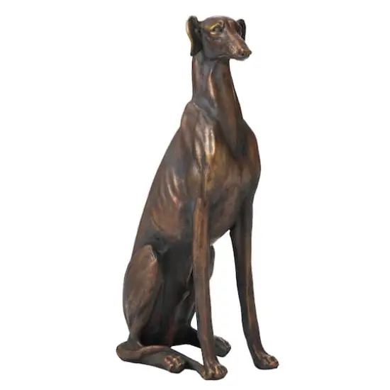 Glitzhome&reg; 30" Sitting Right Greyhound Dog Statue {1}