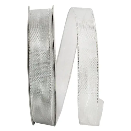JAM Paper 5/8" x 25yd. Silver Deluxe Sheer Ribbon {1}