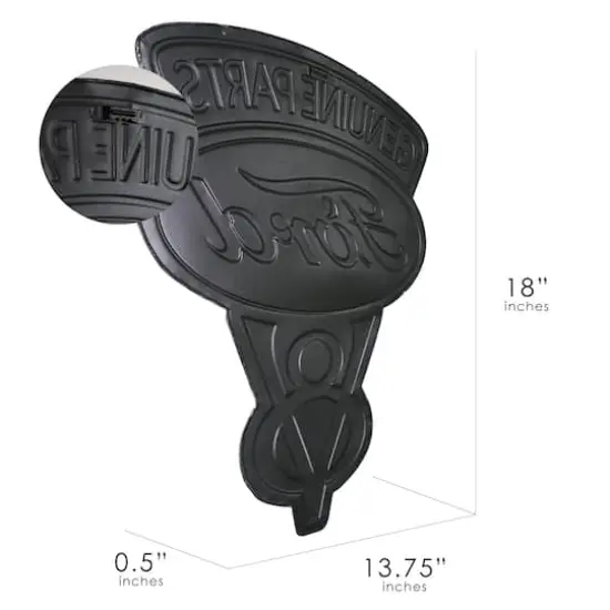 Vintage Ford V8 Genuine Parts Embossed Metal Sign {7}