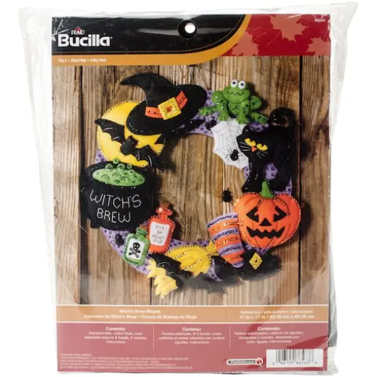 Bucilla Witch's Brew Halloween Felt Wreath Kit {1}