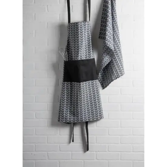 Black & White Herringbone Chef Apron {5}