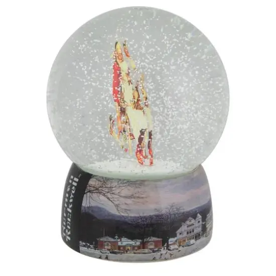 6.5" Norman Rockwell Santa and His Helpers Christmas Snow Globe {6}