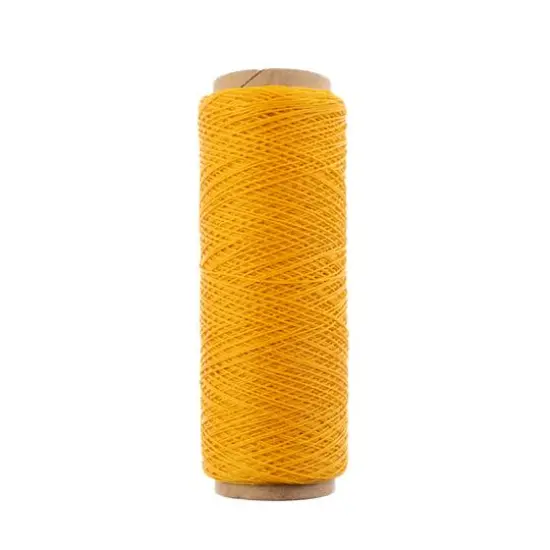 Gudebrod 0.015" 3 Ply Waxed Thread, 500ft. Gold {3}