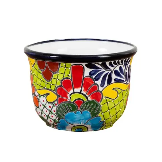 12.5" Handmade Mexican Talavera Ceramic Planter {1}