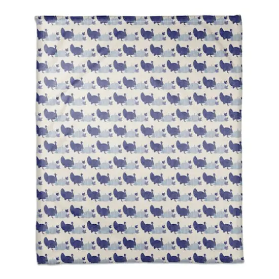 Blue Turkeys Coral Fleece Blanket {1}