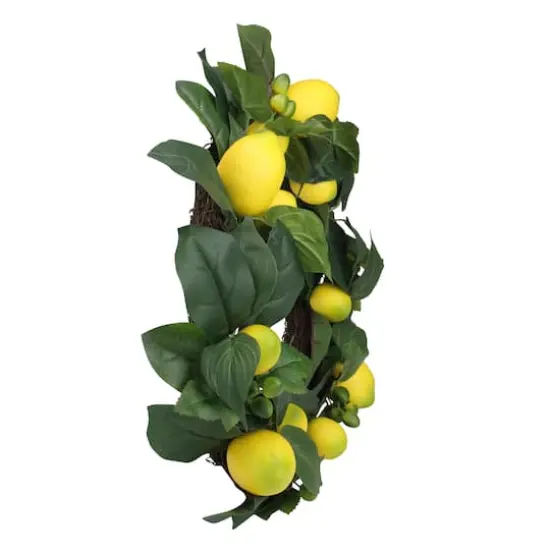 22" Green & Yellow Lemon Wreath {3}