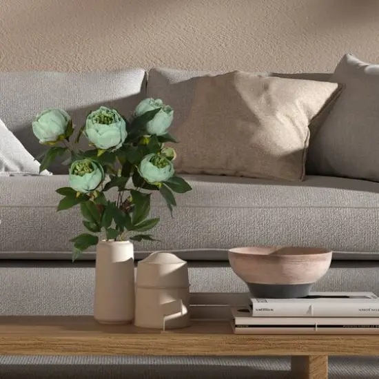 Artificial Green Peony Spray {11}