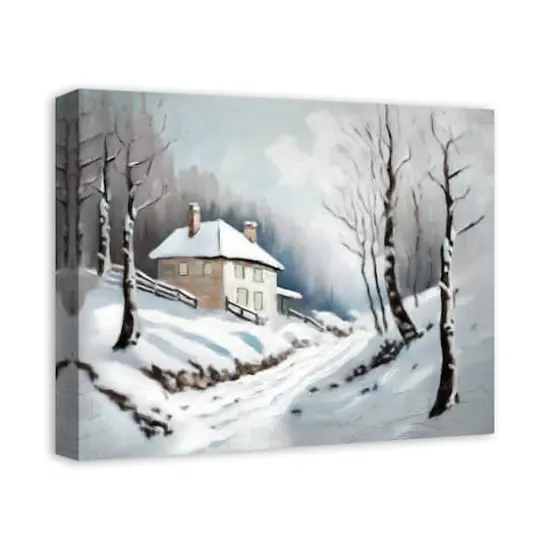 Neutral Winter Woods Canvas Wall Art {3}