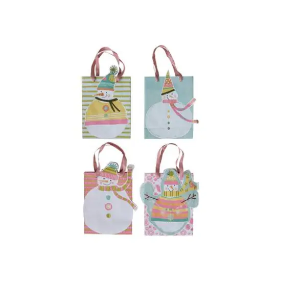Hello Honey&reg; Printed Paper Snowman-Shaped Gift Bag Set {1}