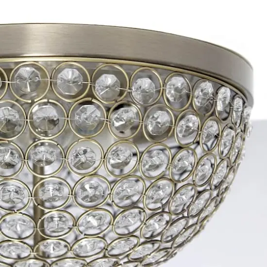 Lalia Home 13" Antique Brass Glam 2-Light Dome Flush Mount {8}