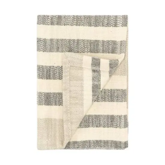 Hello Honey&reg; Taupe, Black & Cream Stripes Cotton Woven Napkin Set {3}