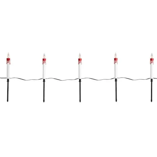 5ct. Lighted Flickering Candle Halloween Pathway Marker Lights {3}