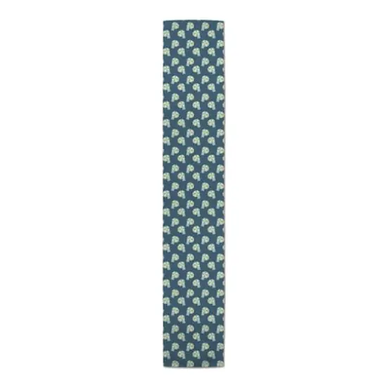 90" Umbrella Pattern Cotton Twill Runner Navy/Green {4}