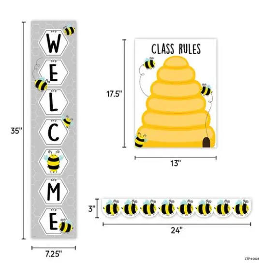 Creative Teaching Press&reg; Busy Bees Curated Classroom Decal Set {6}