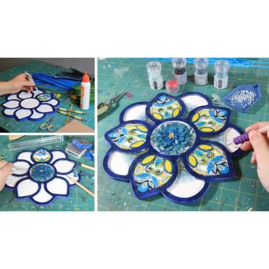 Leisure Arts&reg; 10" Circle with Orchid Welled Wood Surface {3}