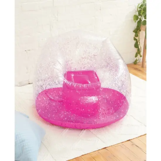 Make It Real 3C4G&reg; Pink Glitter Confetti Inflatable Chair {5}