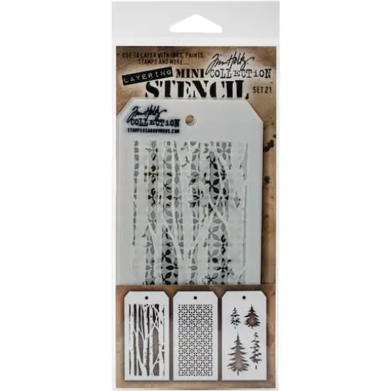 Stampers Anonymous Tim Holtz&reg; Mini #21 Layering Stencil Set {3}