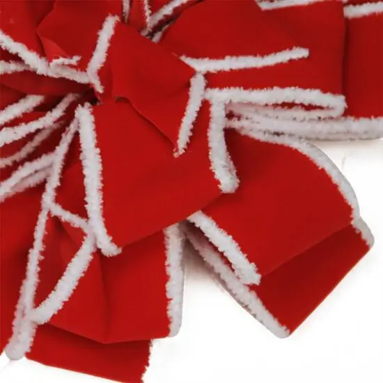 48" Red & White Fringe 16 Loop Commercial Christmas Bow {3}