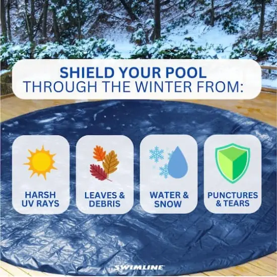 Swim Central 21ft. Blue Oval Super Guard Above Ground Swimming Pool Winter Cover {4}