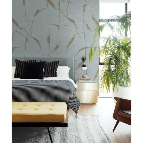 Roommates Ivory Coast Mural Peel & Stick Wallpaper Gray/Blue {4}
