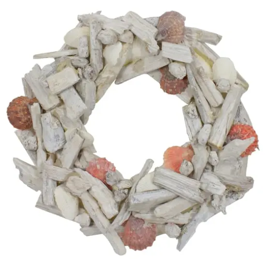 12.5" Nautical Driftwood & Seashell Summer Wreath {1}