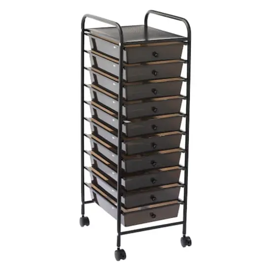 10 Drawer Rolling Cart by Simply Tidy&reg; Matte Black {9}