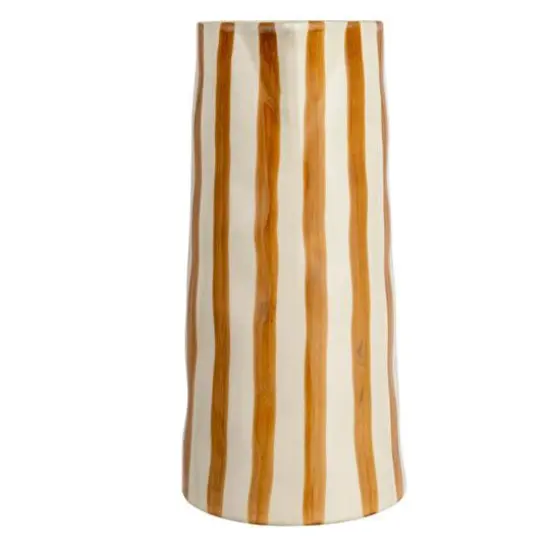 Hello Honey&reg; 9" Cream & Orange Hand-Painted Stoneware Pitcher {4}