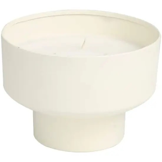 White Wax Cozy Cashmere Scented Candle with Elevated Matte White Container {1}