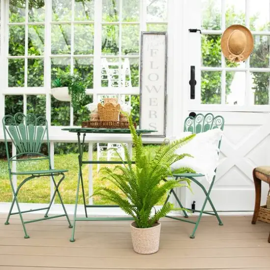 3ft. UV Resistant Artificial Boston Fern Potted Plant with Real Touch Leaves (Indoor/Outdoor) {8}