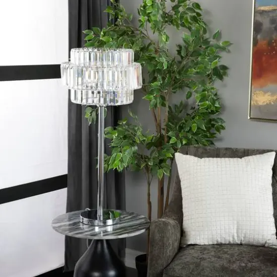 Silver Iron Contemporary Table Lamp, 30" x 13" x 13" {11}