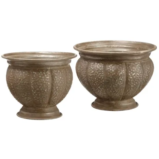 Distressed Metal Urn Set {1}