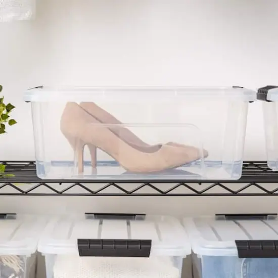 IRIS&reg; 13.5qt. Buckled Clear Boxes with Clear Buckle Lids, 6ct. {34}