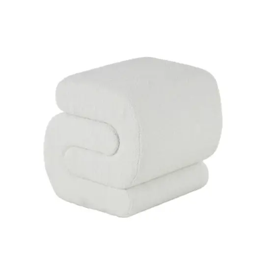 19" S-Shaped Room Ottoman with Connected Arches White {7}