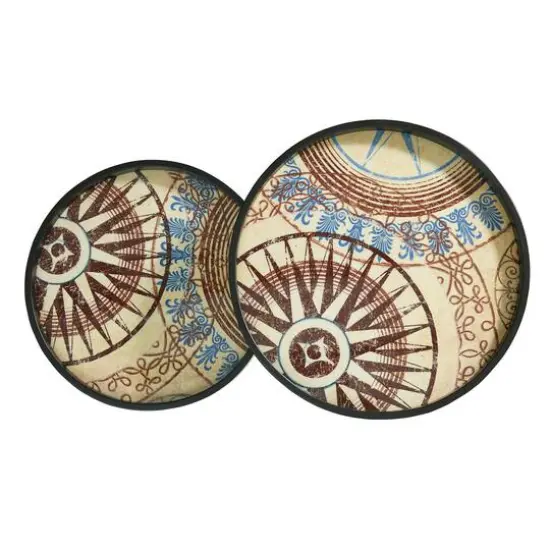 Glitzhome® Nesting Side Table with Polygonal Star Pattern Tray Top Set {8}