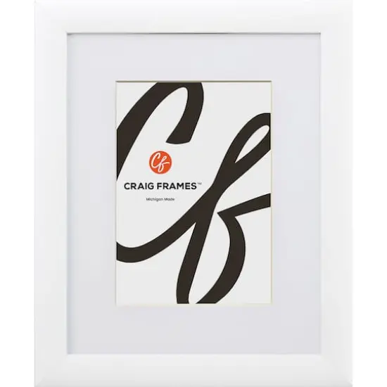 Craig Frames 4 Pack Contemporary White Satin Picture Frame with Mat {3}