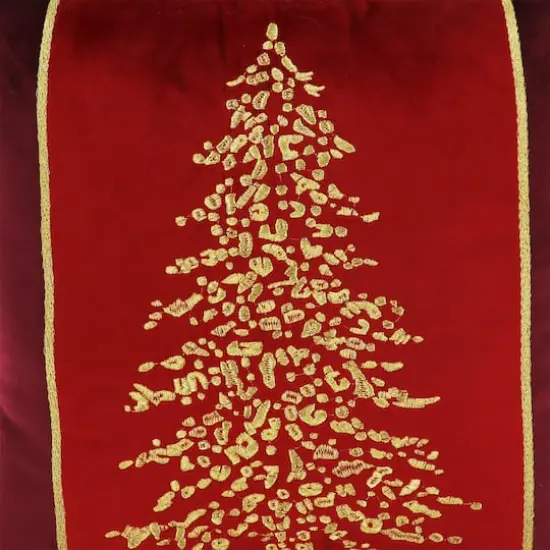 16" x 16" Burgundy & Gold Christmas Tree Throw Pillow by Ashland&reg; {5}