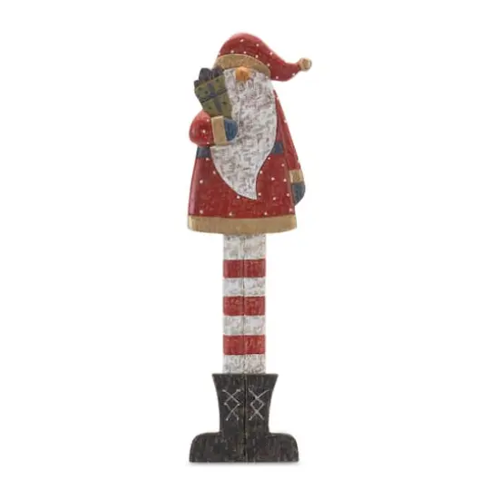 30" Tall Wooden Santa with Presents {1}
