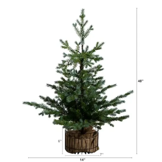 3ft. Pre-Lit Artificial Christmas Tree in Jute Wire Planter with 30 Warm White LED Lights {3}