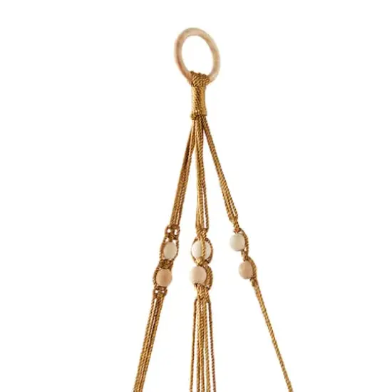 47" Brown Fabric Handmade Hanging Macrame Wall Planter {5}