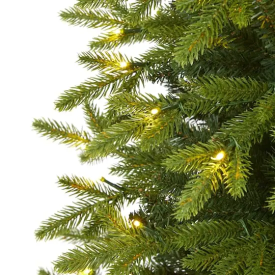 6ft. Pre-Lit Belgium Fir Artificial Christmas Tree, Clear LED Lights {4}